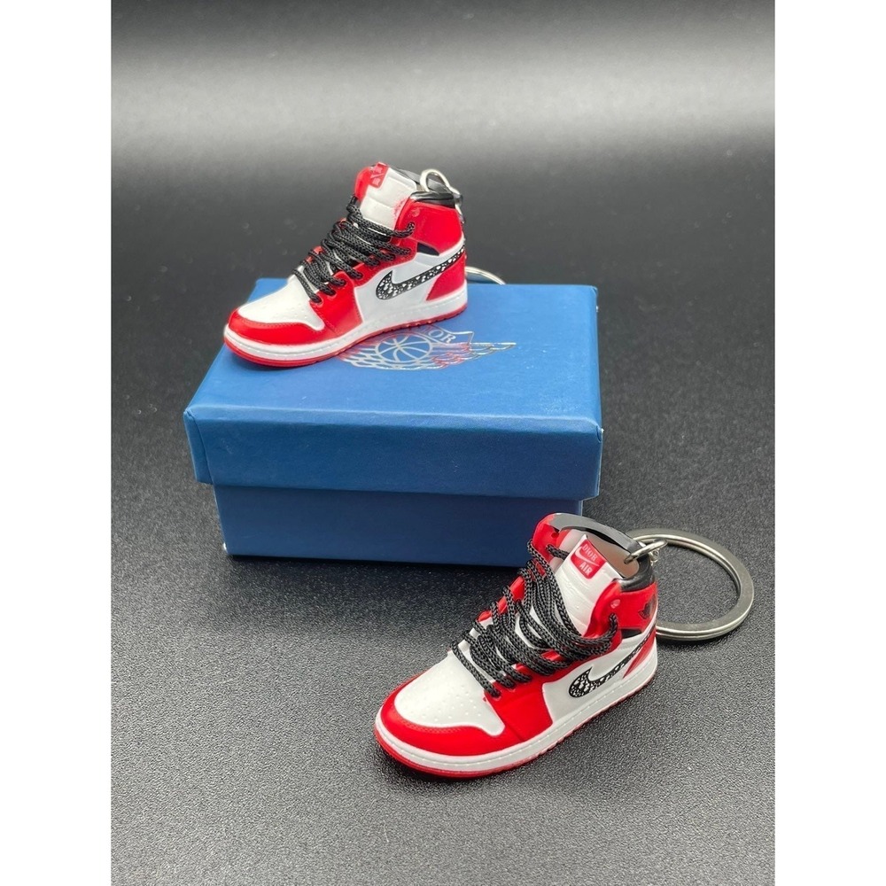 (2) Dior Red Nike Air Jordan I Keychain with box HIGH OG
